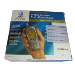 Vintage AT&T Siemens S46 Silver Cell Phone w/ Accessories - Unlocked